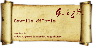 Gavrila Ábris névjegykártya